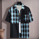 Short Sleeve Plaid Dress Shirt
