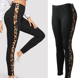 Leopard Side Stripe  Leggings