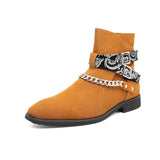 Suede Buckle Strap Classic Boots