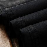 Black Zipper Straight Jeans