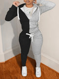 Two Tone Hoodie Sweat Suit