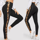 Leopard Side Stripe  Leggings