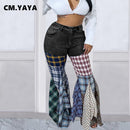 Plaid Flare Jeans