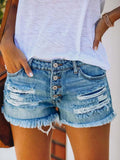 Casual Button Vintage Jean Shorts