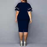 Plus Size Elegant Ruffled Dress