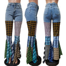 Plaid Flare Jeans