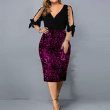 Plus Size Beaded Evening Dress