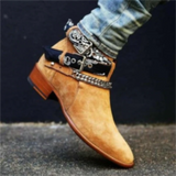 Suede Buckle Strap Classic Boots