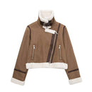 Vintage Lamb Fur Faux Leather Jacket