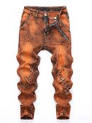 Orange Stretch Slim Fit Jeans