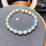 White Fire Opal Stone Link Bracelet