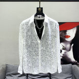 Trendy Elegant  See-through Dress Shirt