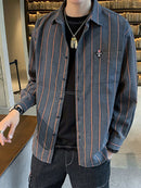 Loose Pockets Striped Dress Shirt