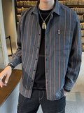 Loose Pockets Striped Dress Shirt