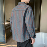 Loose Pockets Striped Dress Shirt