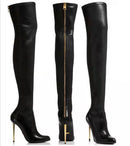 Thin Heel Pointed Toe Knee High Boots