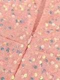 Pink Puff Sleeve Sparkly Dress