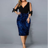 Plus Size Beaded Evening Dress