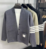 Simple Stripe Arm Cardigan Sweater