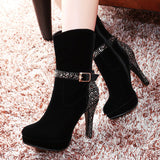 Buckle Rhinestone Boots