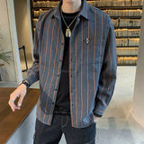 Loose Pockets Striped Dress Shirt