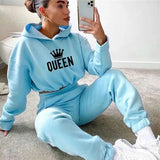 Crop Top Queen Sweat Suit