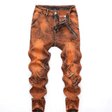 Orange Stretch Slim Fit Jeans