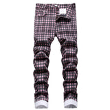 Plaid Slim Stretch Jeans