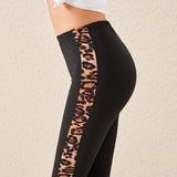 Leopard Side Stripe  Leggings