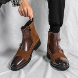 Zipper Square Toe  Short Boots
