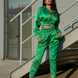 Bright Color Crop Sweatsuit