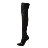 Thin Heel Pointed Toe Knee High Boots
