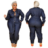 Plus Size Front Tie Jeans Romper