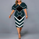 Plus Size Elegant Ruffled Dress
