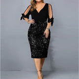 Plus Size Beaded Evening Dress