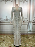 Full Rhinestones Long Sleeves Dress