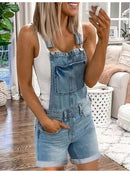Jeans Pocket Overal Romper Shorts