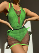 Halter Mesh Cover Up One Piece