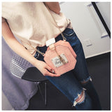 Leather Perfume Bottle Crossbody Clutch