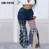 Plaid Flare Jeans