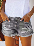Casual Button Vintage Jean Shorts