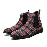 Classic  Slip-on Plaid Boots