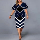 Plus Size Elegant Ruffled Dress