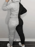 Two Tone Hoodie Sweat Suit