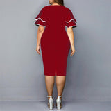 Plus Size Elegant Ruffled Dress