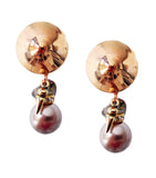 Clip On Vintage Rose Pearls Earrings