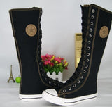 High top canvas knee high boots - For you and all