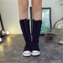 High top canvas knee high boots - For you and all