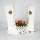 High top canvas knee high boots - For you and all