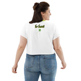 Green and White So sweet crop Shirt